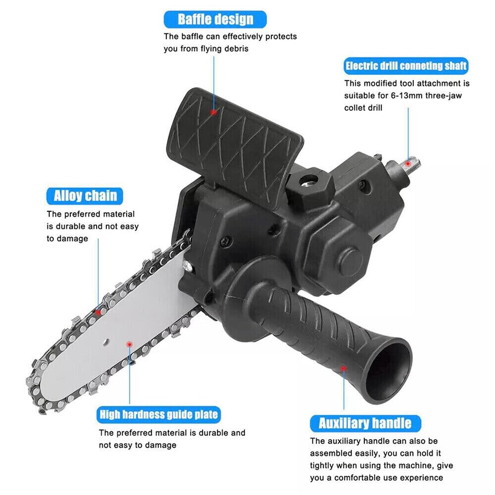 Mini Chainsaw Attachment for Drill - DIY Chainsaw -5