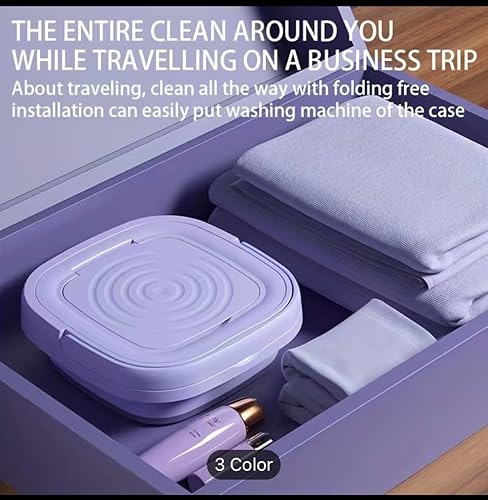 Miniatura 3 de Lavadora portátil de 8 litros para cargas pequeñas, diseño plegable, secado suave, perfecta para ropa interior, calcetines, ropa de bebé y artículos