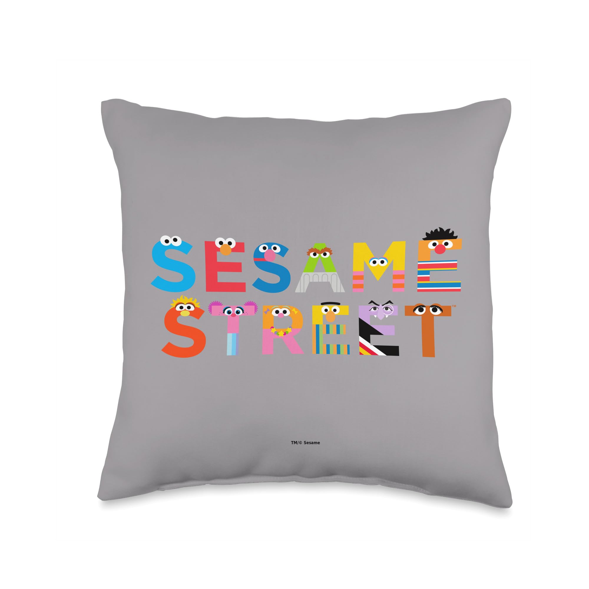 Coussin de chaise Rue Sésame Monstres multicolore 40x40 cm pour chambre d'enfant