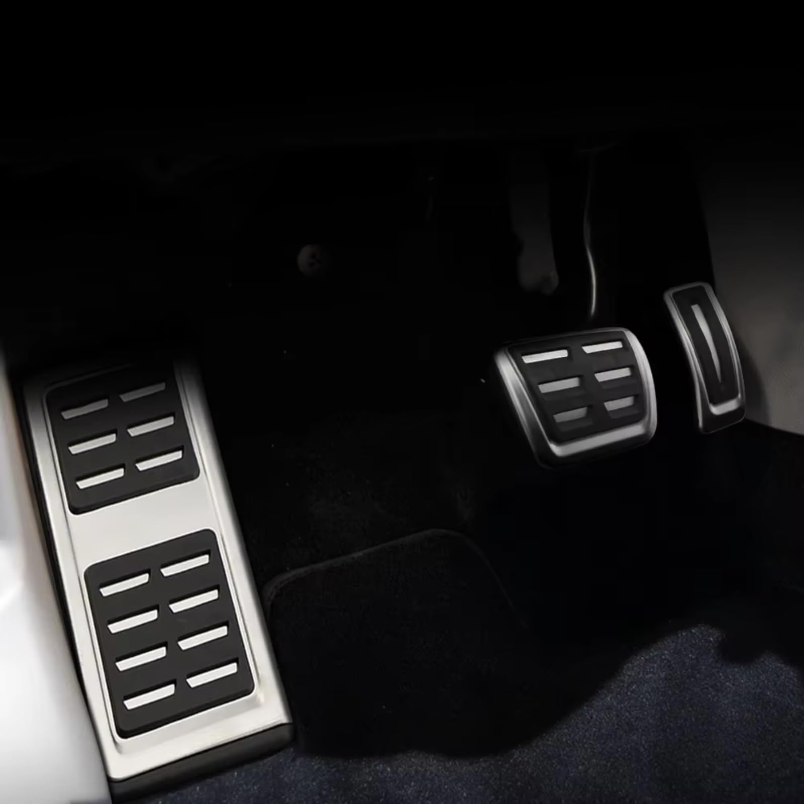 Pedalkappen Für VW für T-Roc 2017-2024 LHD Edelstahl Gas Bremse Fußpedal Schutz Abdeckung Auto Pedale Auto Pedal Abdeckung(AT with rest)