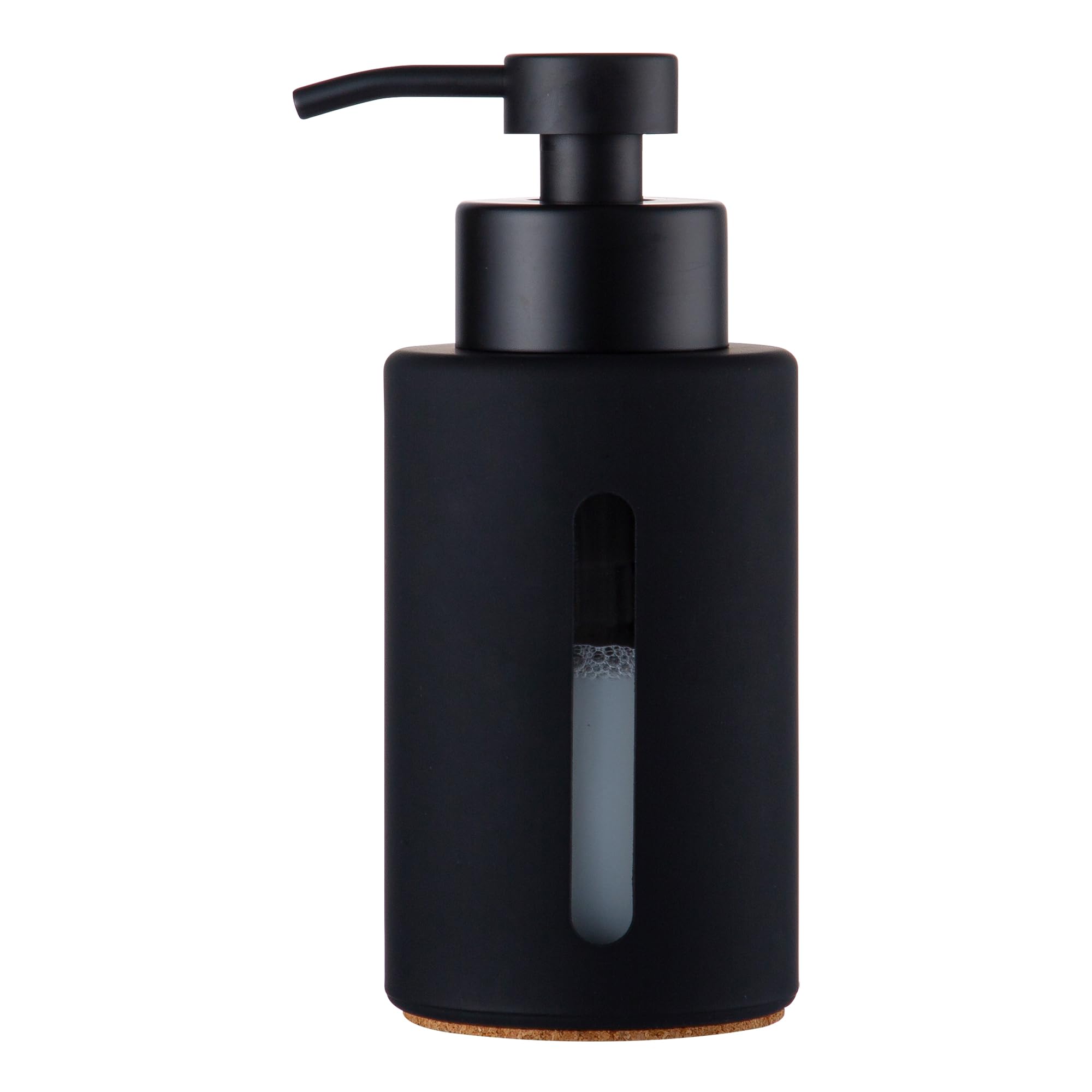 Enra Glass Soap Dispenser with Matte Stainless Steel Pump