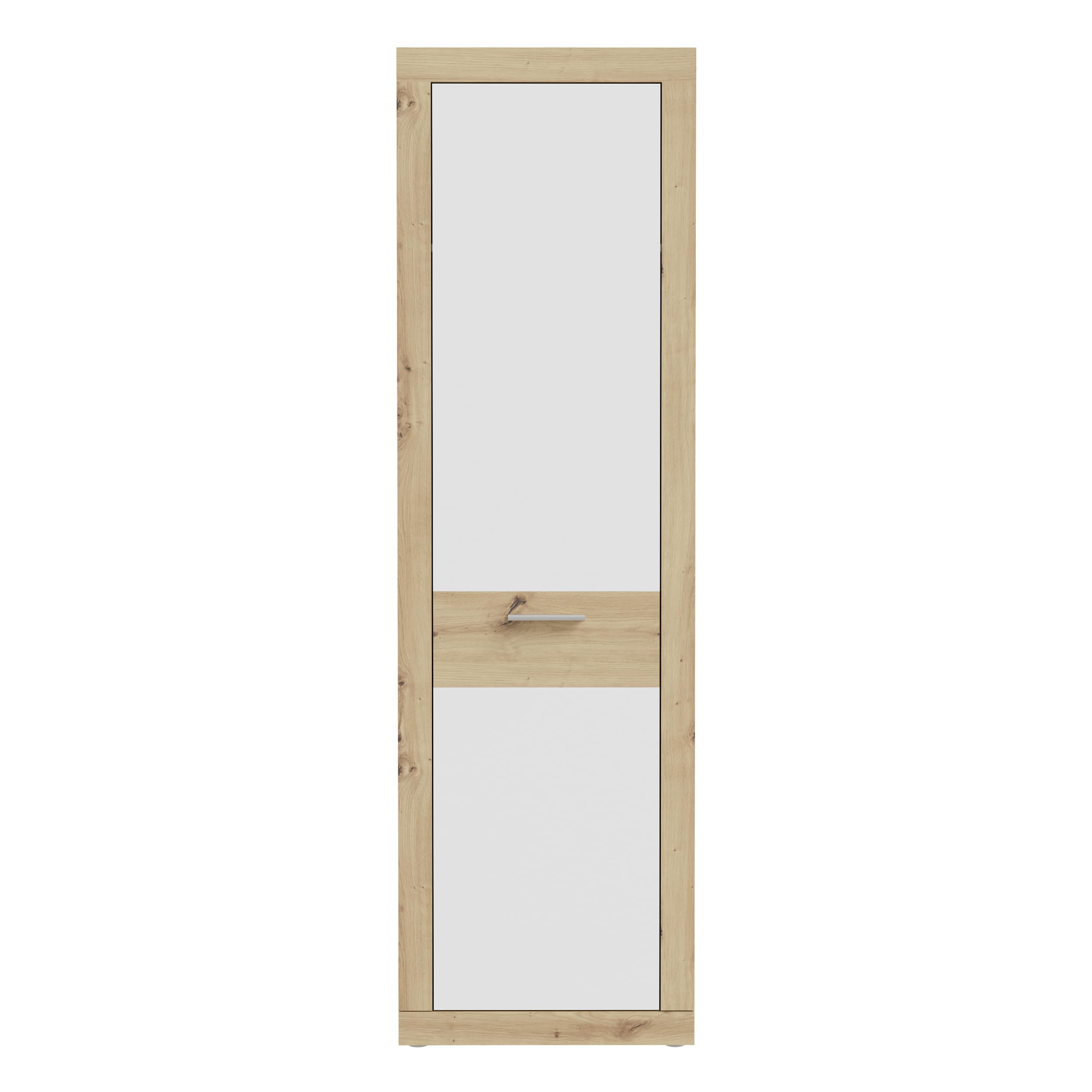 Forte BACCIO Garderobenschrank 60, moderner Flurschrank, 1-türig, Mehrzweckschrank, Holzwerkstoff, Artisan Eiche|Weiß, 58,3 cm breit x 196,8 cm hoch x 33,8 cm tief