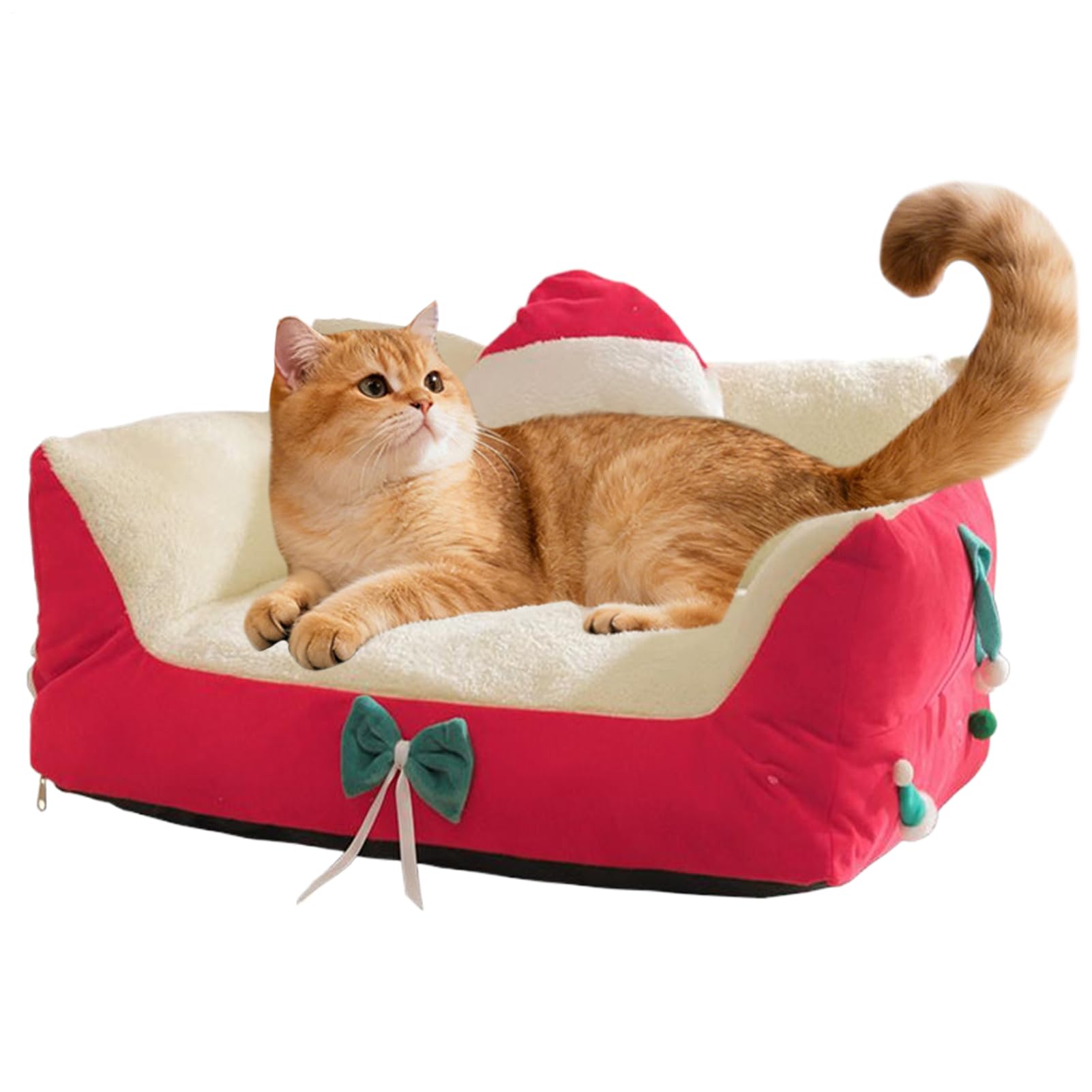 Cuccia per cani generica, invernale per , design natalizio, accogliente per animali domestici, per cuccioli e animali da compagnia, soggiorno, camera da , balcone e appartamento