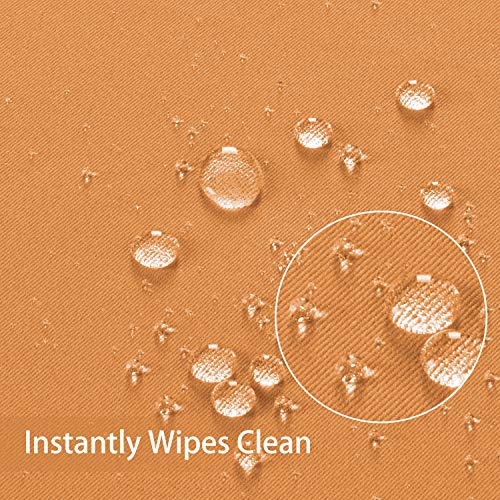 Image of Obstal 210GSM Rectangle Table Cloth, Orange, 60 x 84 Inch | Heavy Duty Water Resistance Microfiber Tablecloth, Decorative Fabric Table Cover for Outdoor and Indoor Use