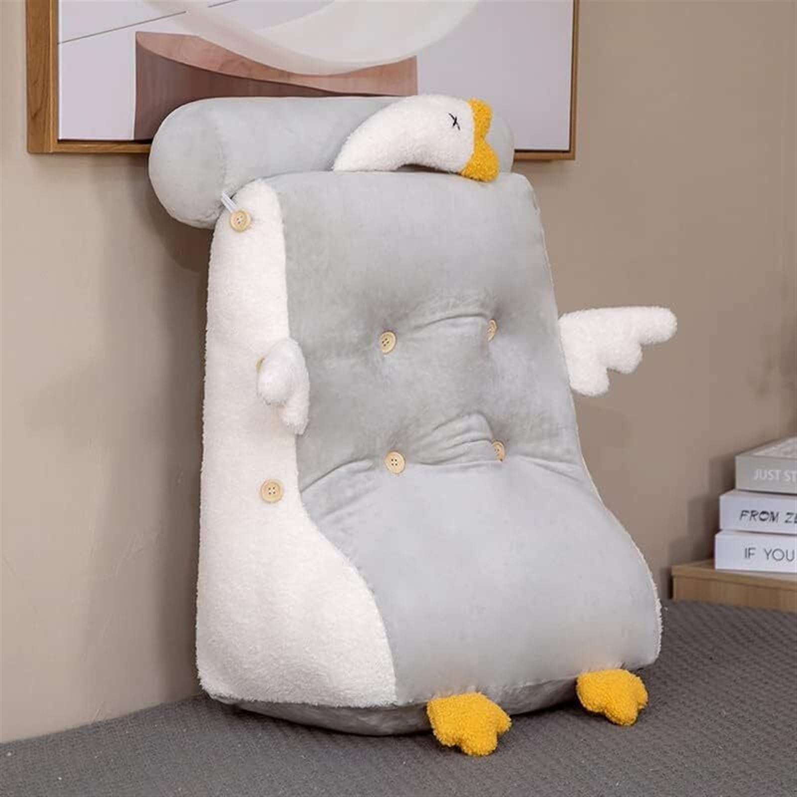 MYXJX back support cushion, Backrest Waist Pillows Triangle Reading Relax Sofa Support Removed and Washed Cushions(Gray)