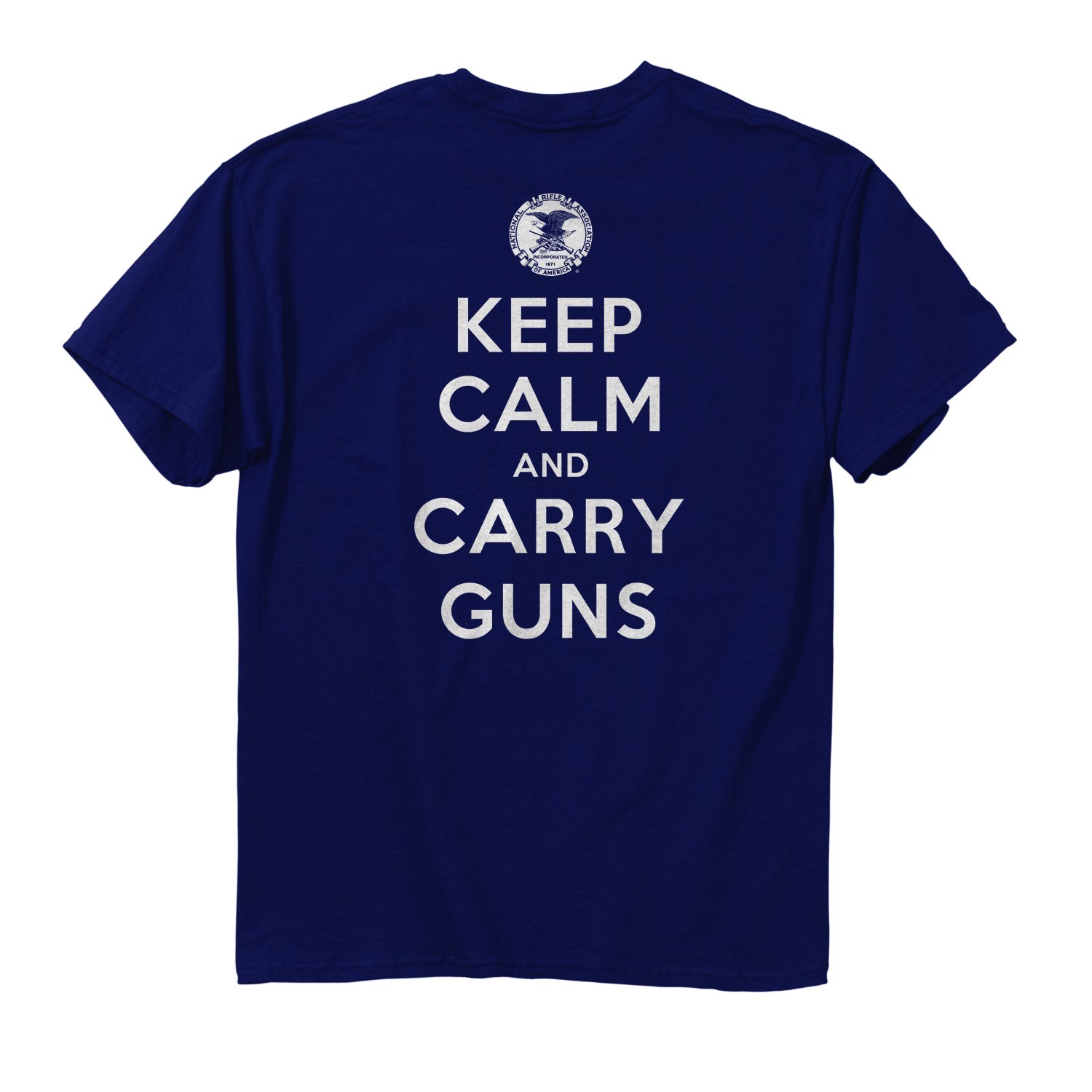 Buck WearBuckwear Officially Licensed NRA Keep Calm And Carry Guns Ladies T-Shirt, Heliconia, Medium