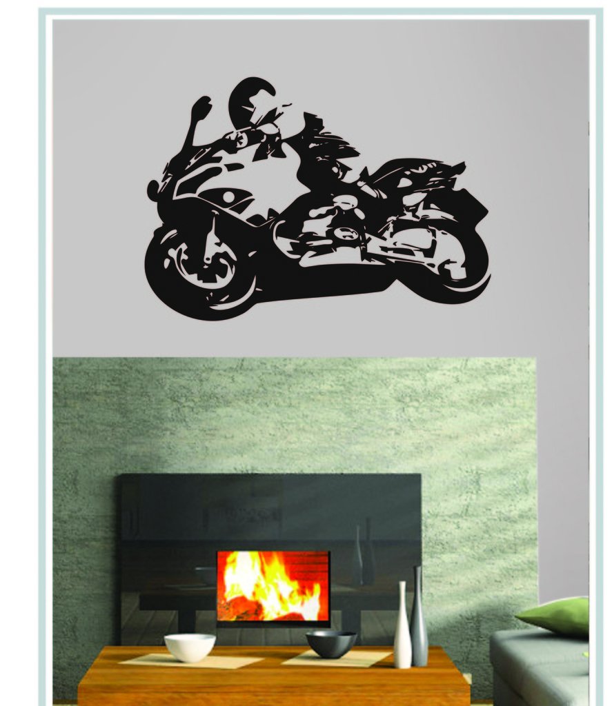 DECOR Kafe Home Decor Decal Style Sports Bike Wall Sticker, Wall Sticker for Bedroom, Wall Art, Wall Poster (PVC Vinyl, 68 X 45 CM) (B014P3PVG0) Amazon Price History, Amazon Price Tracker