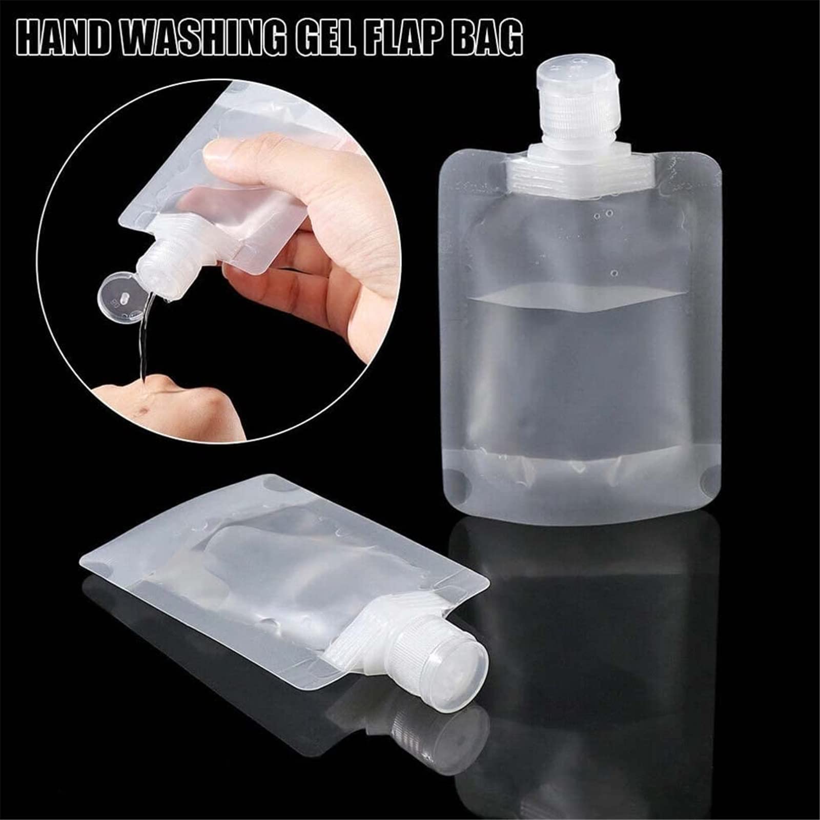 9 sacchetti da viaggio portatili per cosmetici, trasparenti, a prova di perdite, ricaricabili, contenitori da viaggio, sacchetti per cosmetici, lozioni, shampoo, liquidi, 100 ml.
