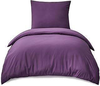 RUIKASI Ropa de cama de 155 x 220 cm, 2 piezas, color morado y lila, microfibra, Öko-Tex, fundas nórdicas de 155 x 220 cm y fundas de almohada de 80 x 80 cm con cremallera, suave y no necesita
