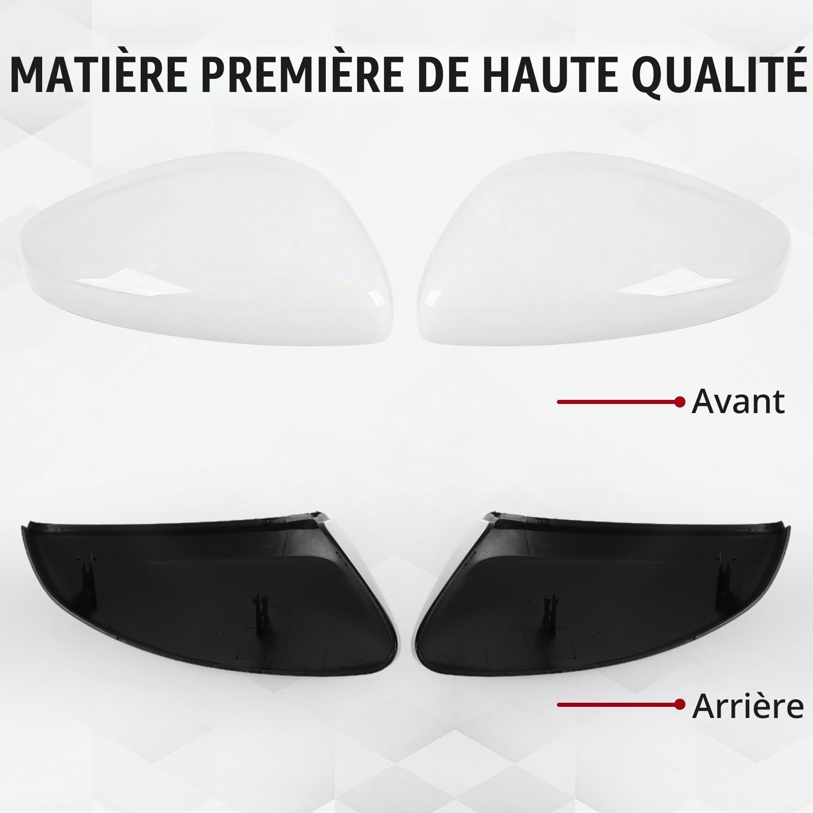 1 Par Capuchon de Rétroviseur Remplacement pour Citroen C3 2016-2023, Coque Retroviseur Exterieur De Voiture Couvercle Capuchon de Retroviseurs (Blanc)