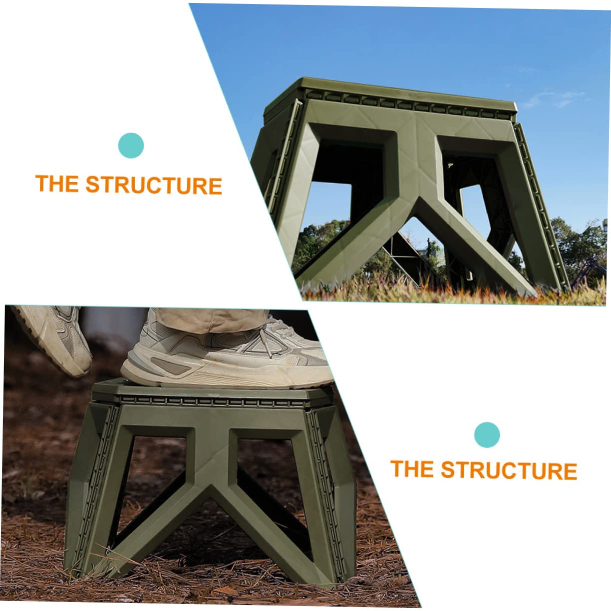 Toyvian Camping Stool Lightweight Plastic Fishing Stool Durable Folding Chair for Outdoor Activities for Camping Travel Fishing and Picnics