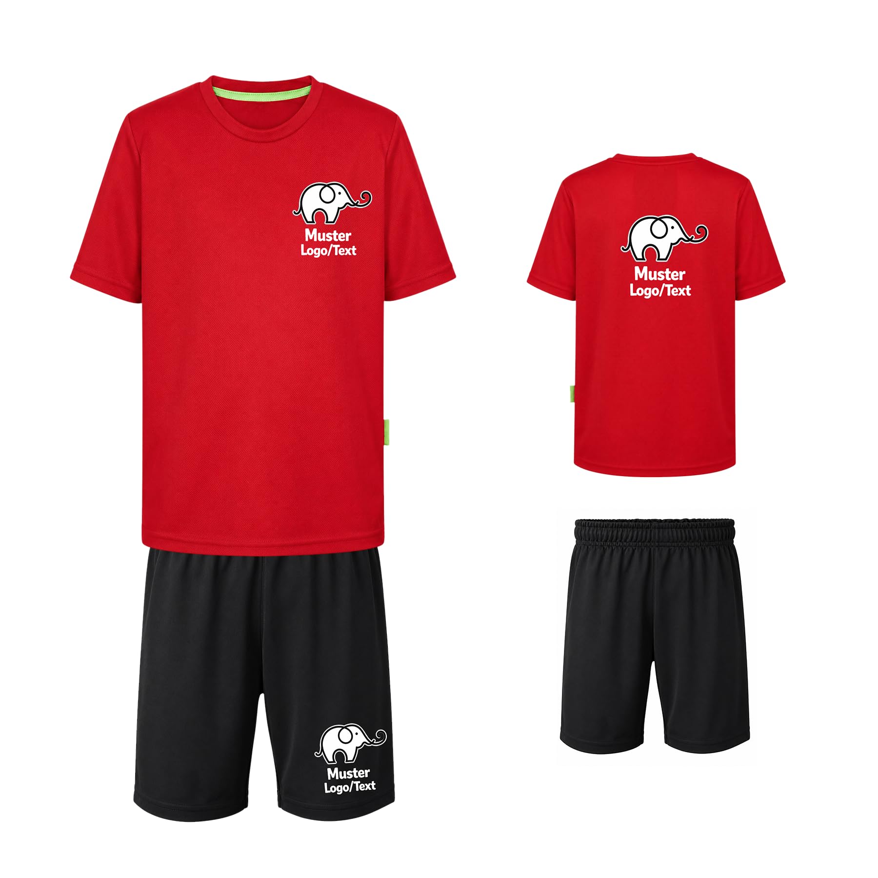 Bedrucktes Kinder Sportset Trikot & Shorts mit Logo oder Text