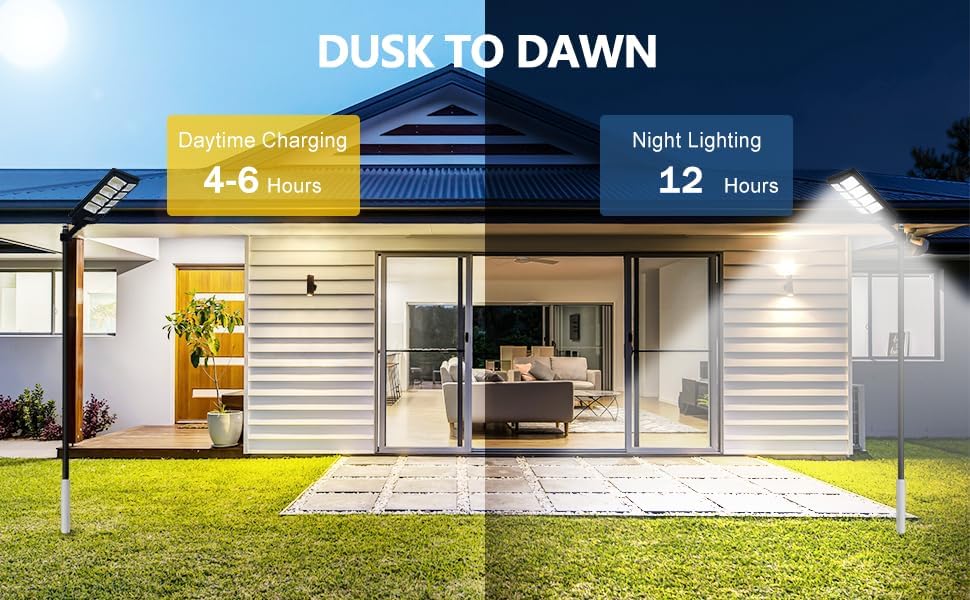 Miniatura 9 de Luces solares para exteriores, luces LED de 500 W con sensor de movimiento, con control remoto, luces de pared de seguridad solar IP66 Waterpro