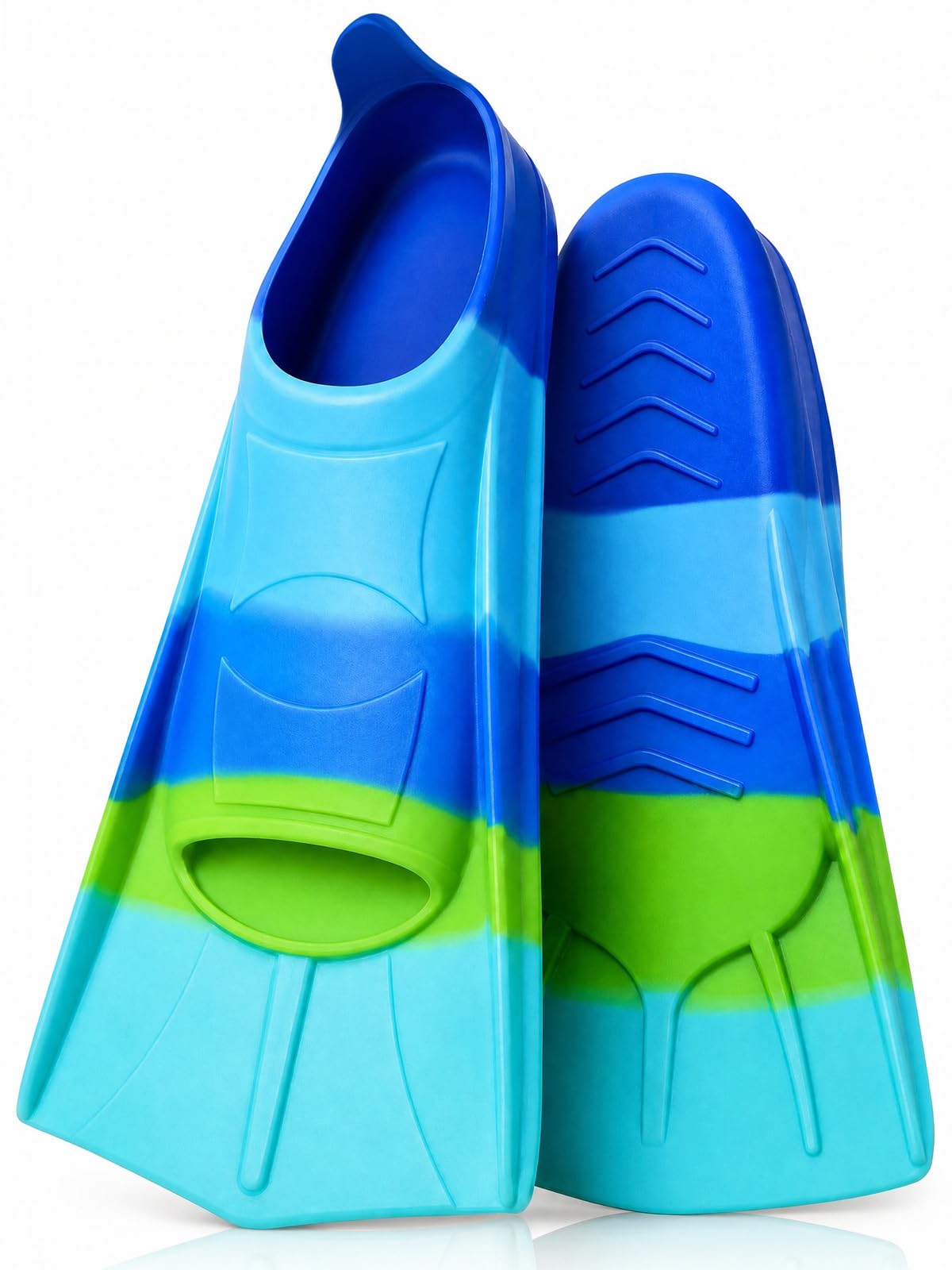 Swimming Fins Children, Fins Children, 100% Silicone Short Snorkel Fins, Training Fins for Adults Child Swimming, Open Water, Snorkelling, Diving for Beginners (D Fins, M (36-38))