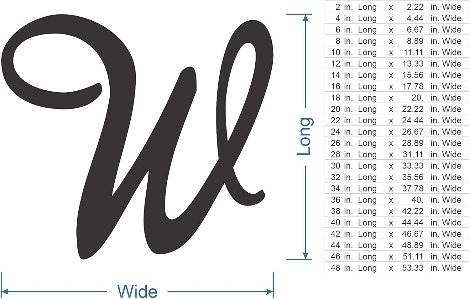 Wooden Letters by Jess and Jessica Cursive Wood Letter for Wall Decor Various Sizes Premium Quality & Durable Smooth Laser Cut Unfinished Design Ideal for Wall, Nursery & Crib, DIY Crafts