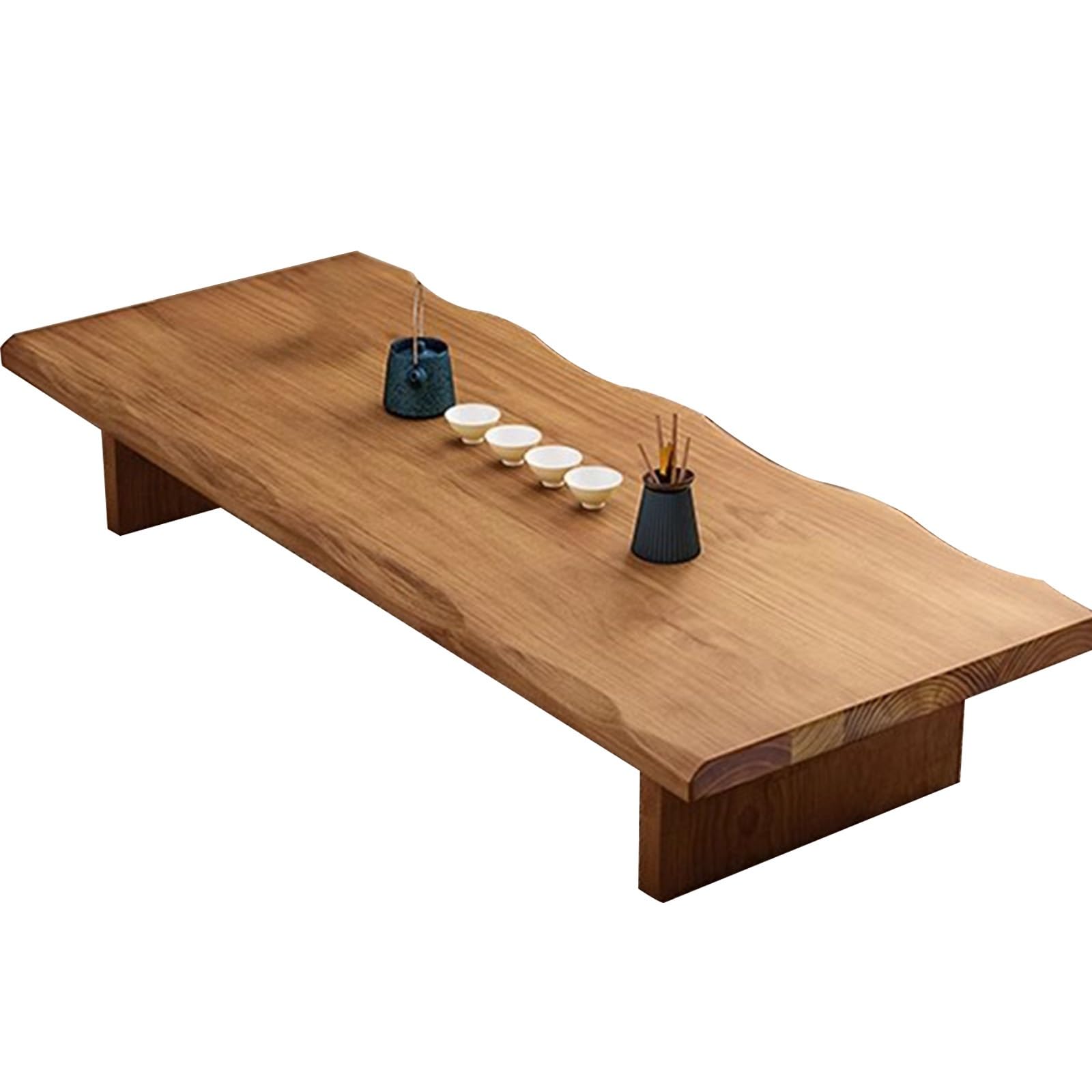 Table basse en bois rectangulaire style japonais pour thé et tatami 140x60x35cm