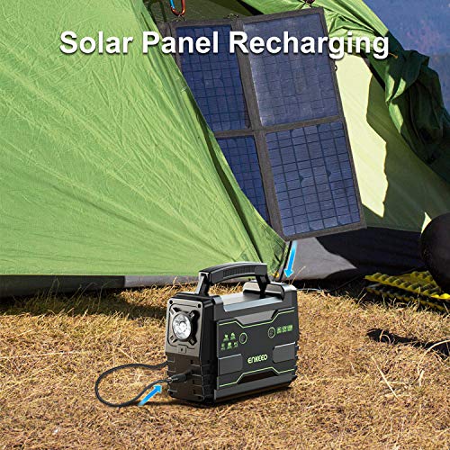 ENKEEO Power Station 155 Wh Portable Charger Lithium Backup Battery Pack 110V 100W Solar Generator (Solar Panel Optional) AC Outlet USB DC Supply for Outdoors Camping Travel Fishing Hunting Emergency - Thumbnail 6