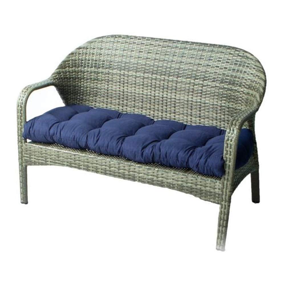 Fauteuil inclinable de jardin en bleu avec coussin de siège épais matelassé