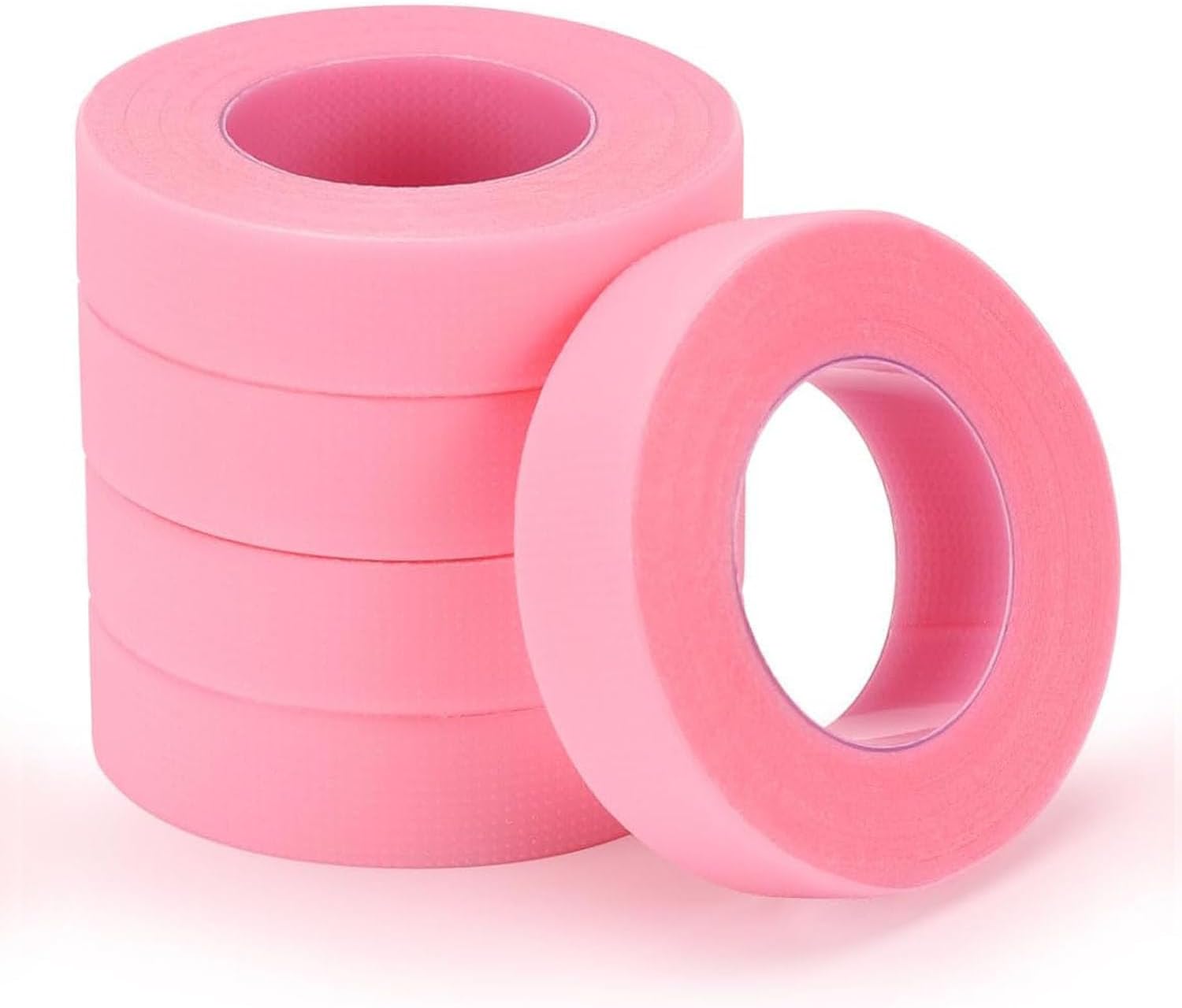 5 Pack 9M/Roll Breathable Micropore Pink Lash Tape, PE False Eyelash Tape for Salon & DIY Home Lash Extensions