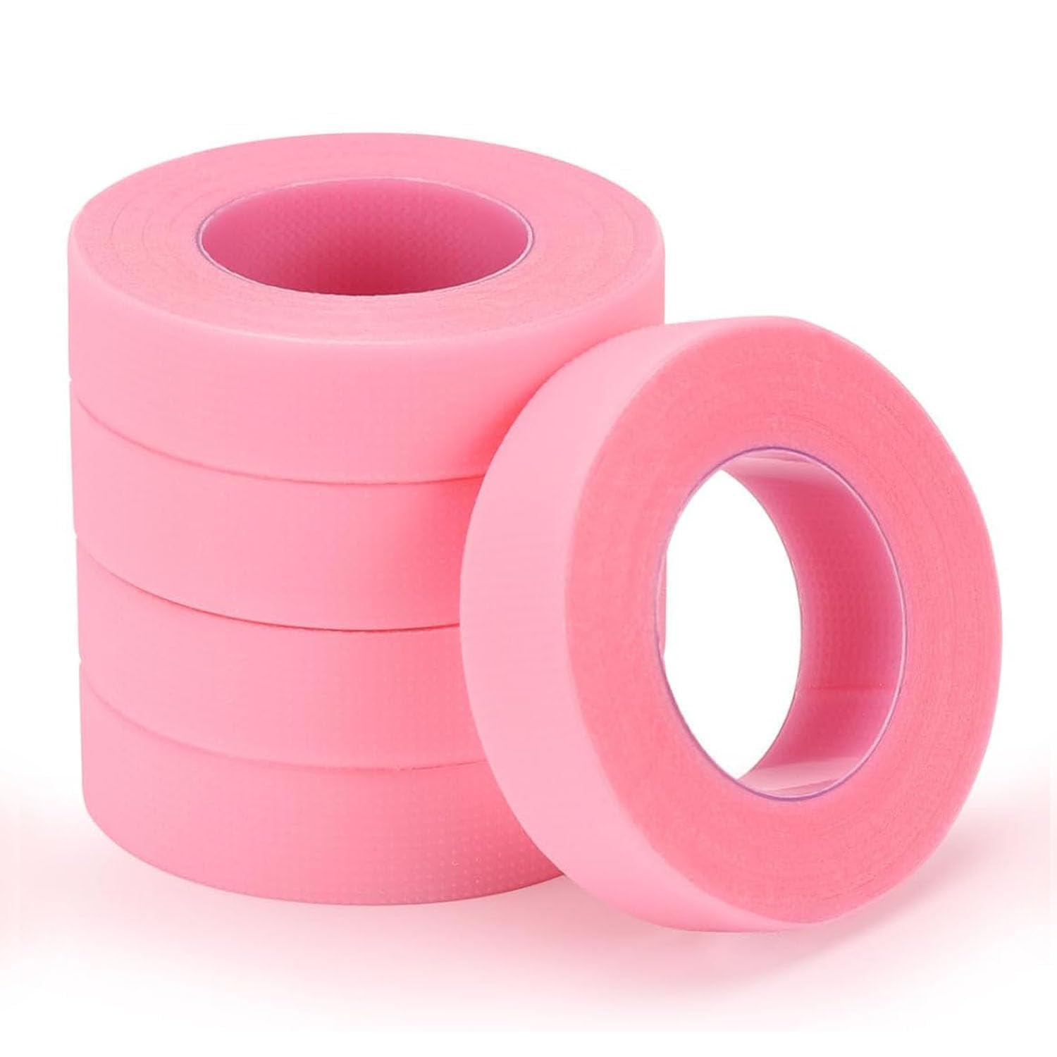 5 Pack 9M/Roll Breathable Micropore Pink Lash Tape, PE False Eyelash Tape for Salon & DIY Home Lash Extensions