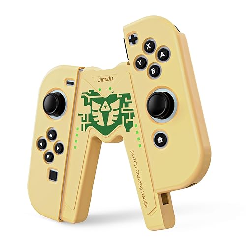 JINGDU Switch Joy-Con Charging Grip Compatible with Nintendo Switch & OLED Model, Play While Charging, Portable V-Shaped Joy-Con Controller Charger