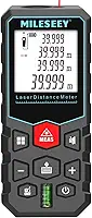 MiLESEEY Medida a laser, fita métrica a laser, precisão de ± 2 mm com área, medição de volume, iluminação LCD, função silenciosa, IP54, bateria incluída