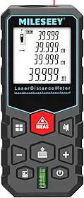 MiLESEEY Medida a laser, fita métrica a laser, precisão de ± 2 mm com área, medição de volume, iluminação LCD, função silenciosa, IP54, bateria incluída