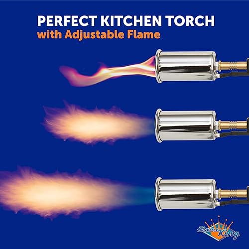 Miniatura 3 de Flame King Pistola de parrilla de propano, antorcha de cocina culinaria para cocinar al vacío, sellar, cocina profesional, carbón/iniciador de fuego