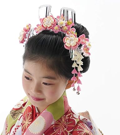 最終値下げ R K 髪飾り 3点セット 七五三 3歳 7歳 こども Kids 髪飾り 赤 七五三 藤下がり付きつまみ細工髪飾り 限定セール Colledeglidei Com