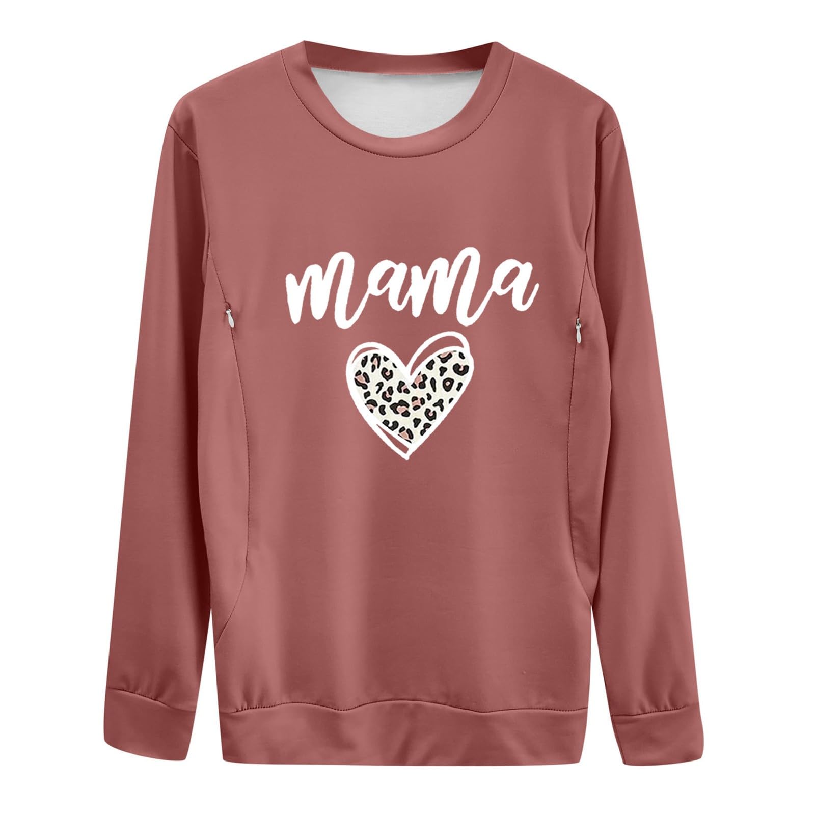Mama's Boobery Sweater Femme Décontracté Sweat-shirt de maternité/d'allaitement Confortable avec Fermeture éclair Pull d'allaitement Patron de Couture Hoodie Femme