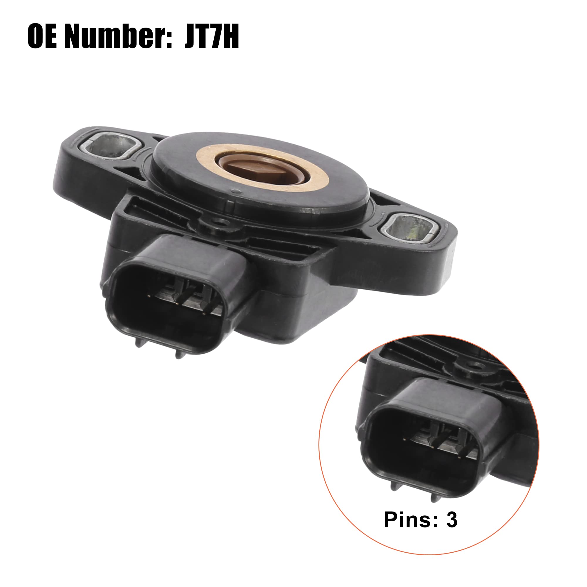 X AUTOHAUX JT7H Capteur de position d'accélérateur de véhicule 3 broches Noir
