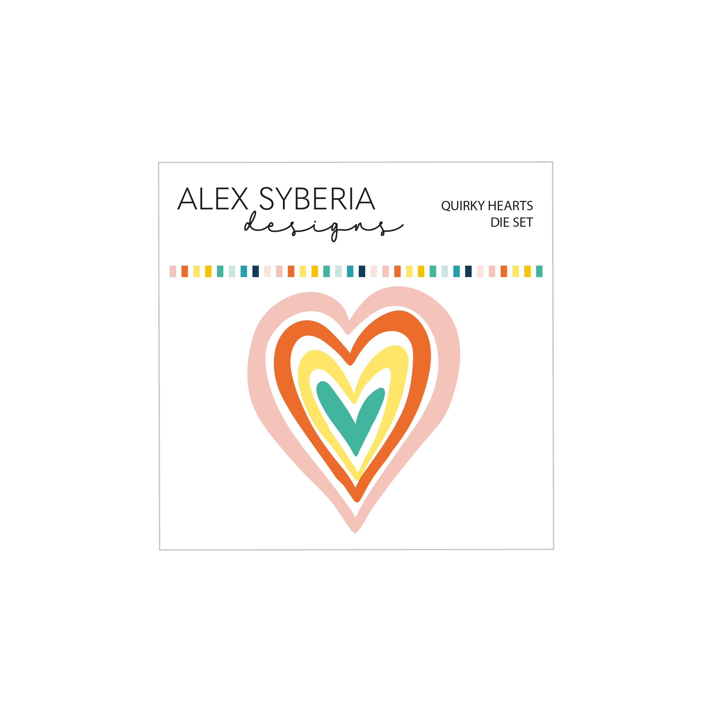 Alex Syberia Designs White Quirky Hearts Die Set,