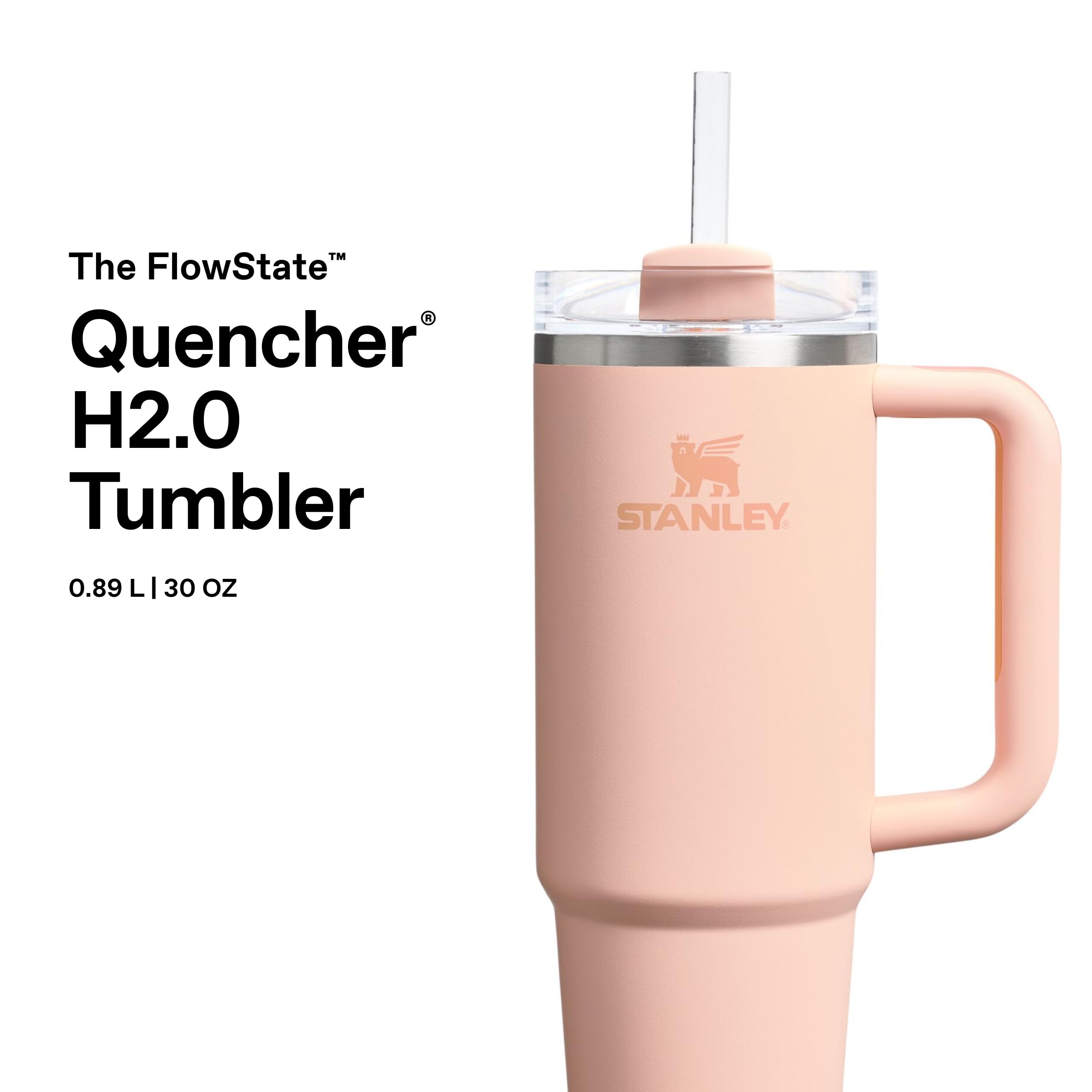 Stanley The IceFlow Flip Straw Tumbler 10-09993-196, 0.89L Rose Quartz, drinkfles | Voordelig