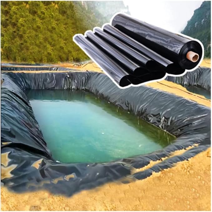 Image LJIANANW Pond Liner, Polythene Sheeting Heavy Duty Plastic Sheeting HDPE Roll Waterproof Building Membrane For Construction Aquaculture (Color : 0.4mm, Size : 7x15m)