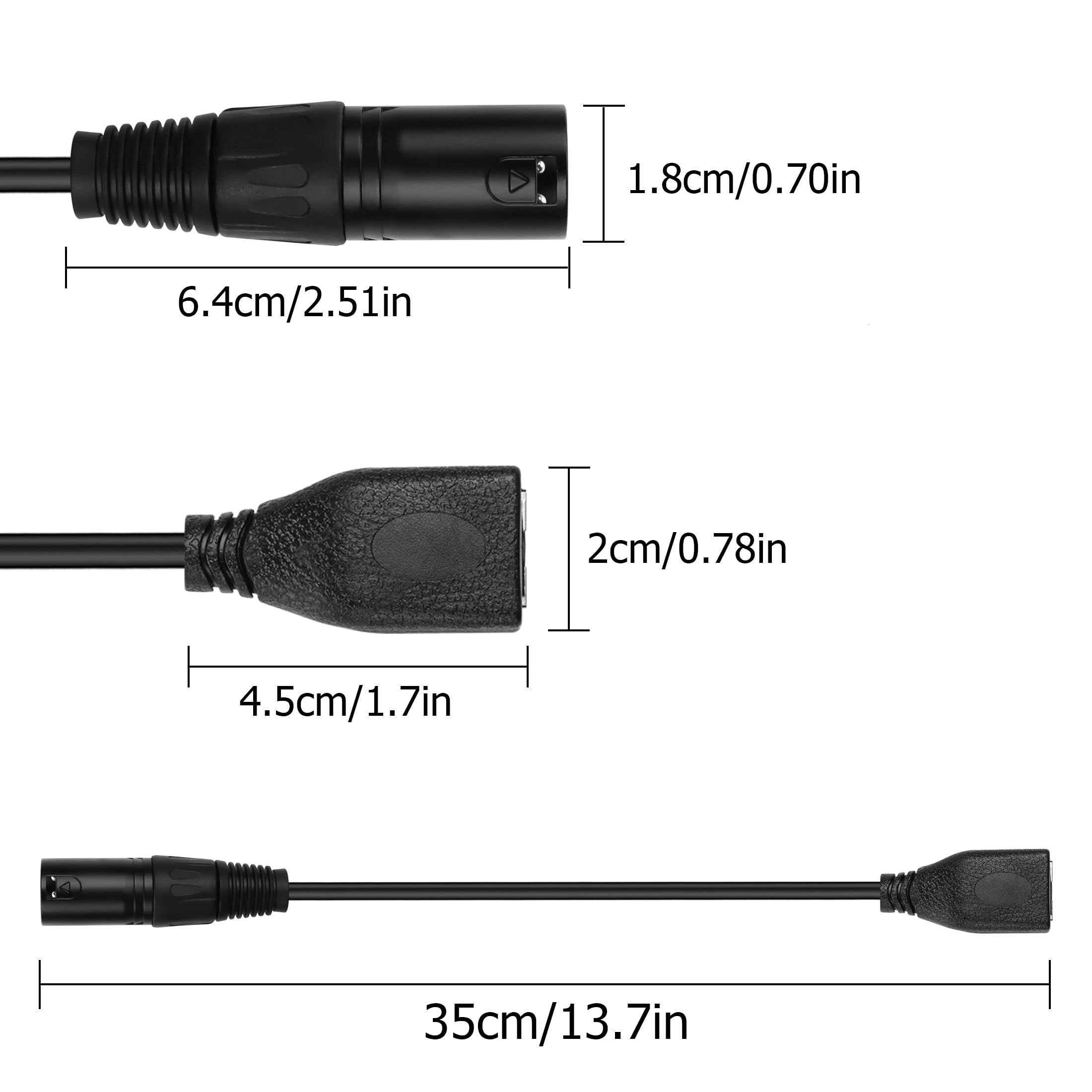 2 Câbles XLR Vers RJ45 110 Ohms 30 Cm – Adaptateur DMX Cat5 Pour éclairage Scène, Audio Professionnel | Compatible Contrôleurs DMX, Microphones