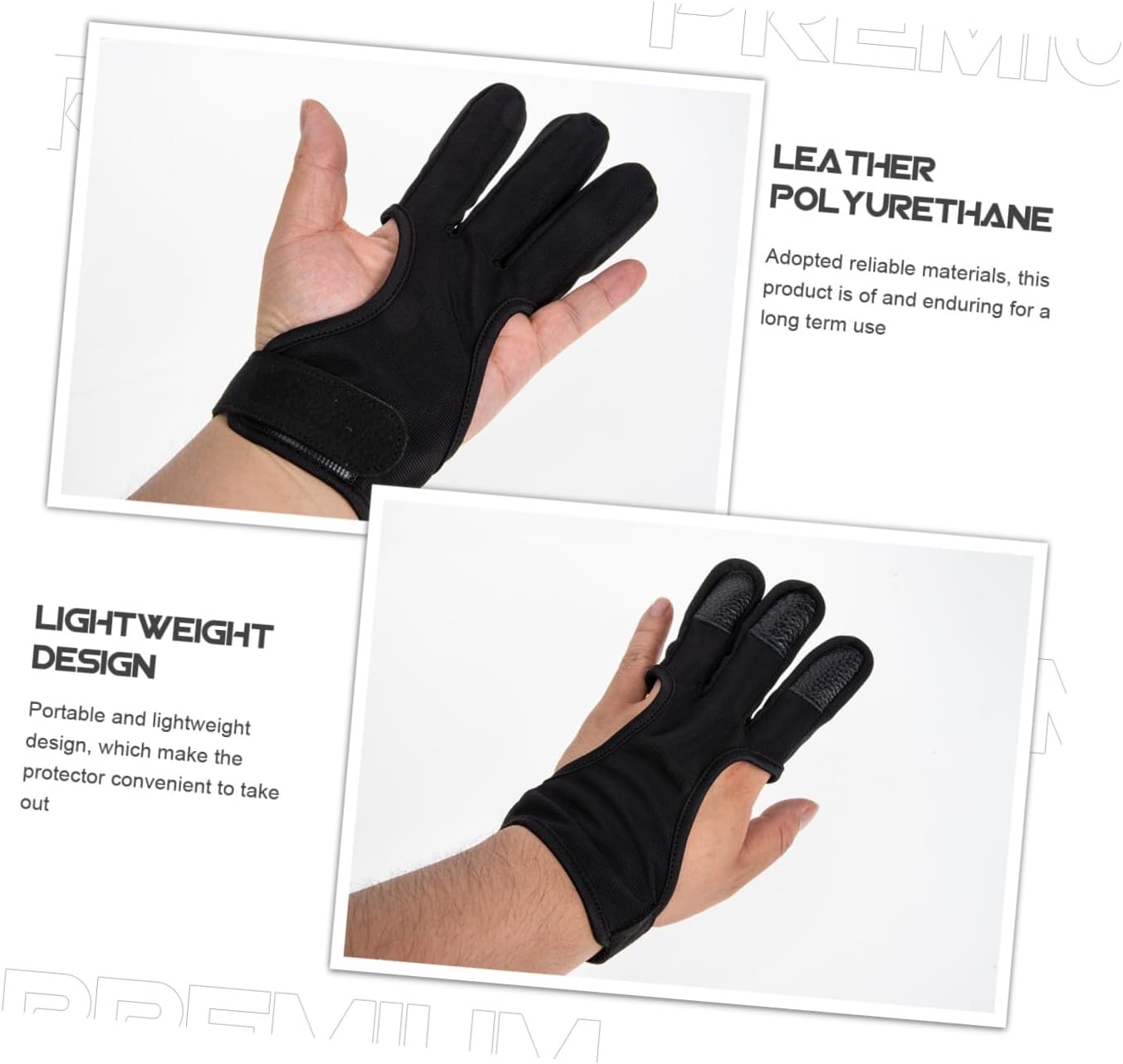 Adjustable Wear-Resistant Archery Finger Guard 3-Finger Protector XL Professional Archery Equipment for Target Shooting and Bow Hunting