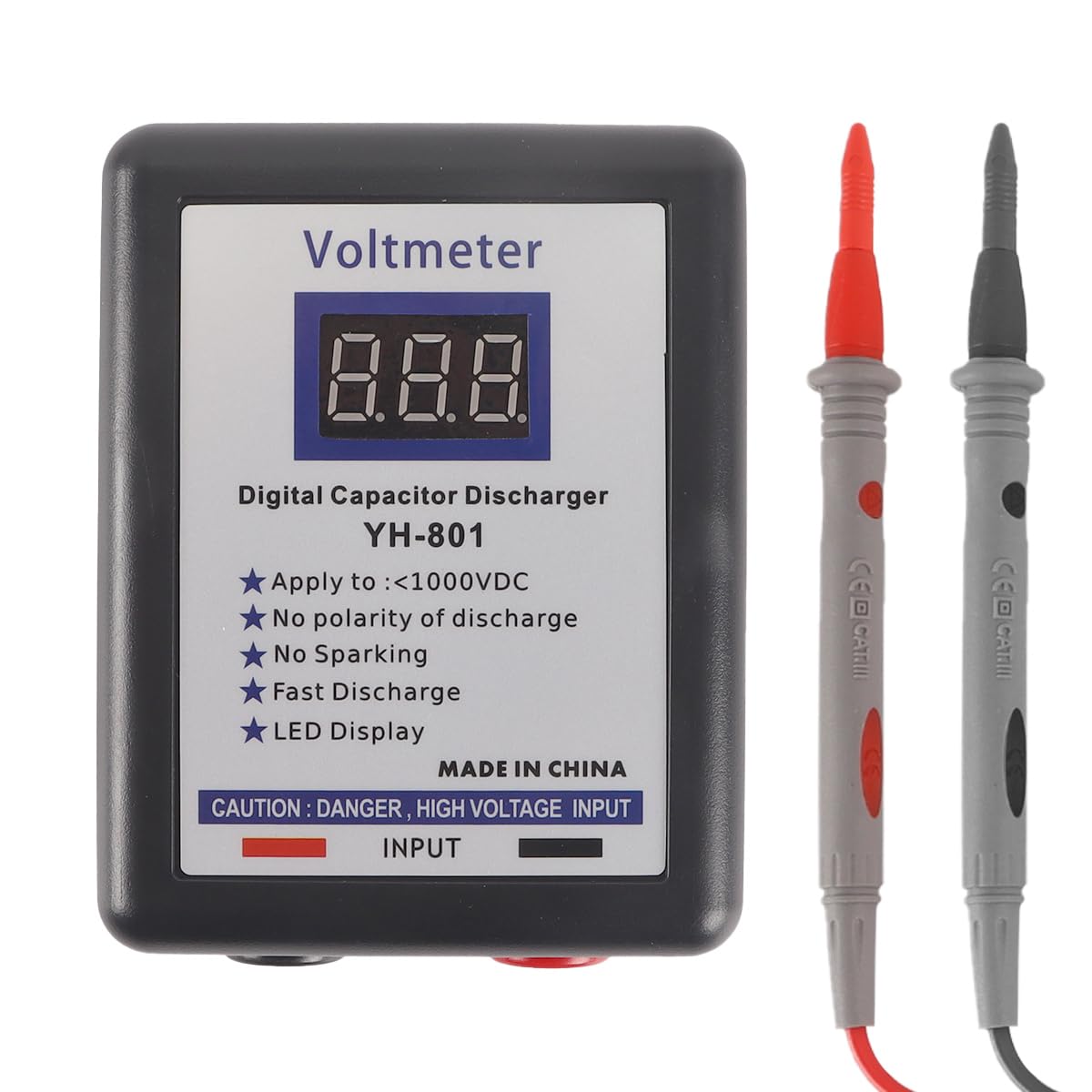 Qury 1000V Digital Capacitor, Digital Voltmeter, Quick Discharger, Discharge Tool, Electronic Repair Display, Voltage Test Pen