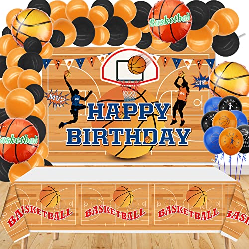 Basketball Party Decorations, Basketball Theme Backdrop And Balloons Garland Arch Kit Includes Background And 73 Balloons For Boys Kids And Basketball Fans Birthday Party #TOP12