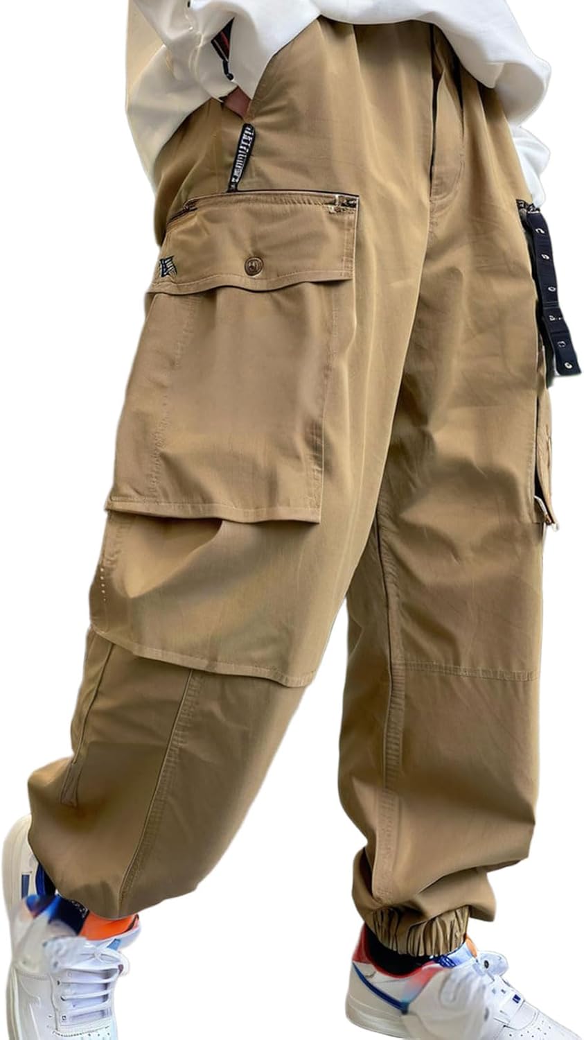 Boys Cargo Hiking Pants - Solid - 6 Pockets Brown