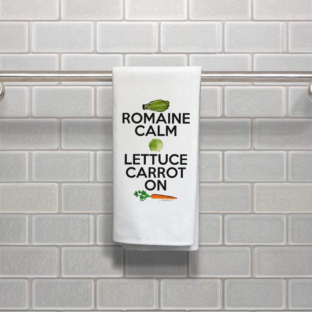 Kitchen Gifts Romaine Calm Lettuce Carrot On Funny Quote Home Decor 2 Pack Decorative Tea Towels
