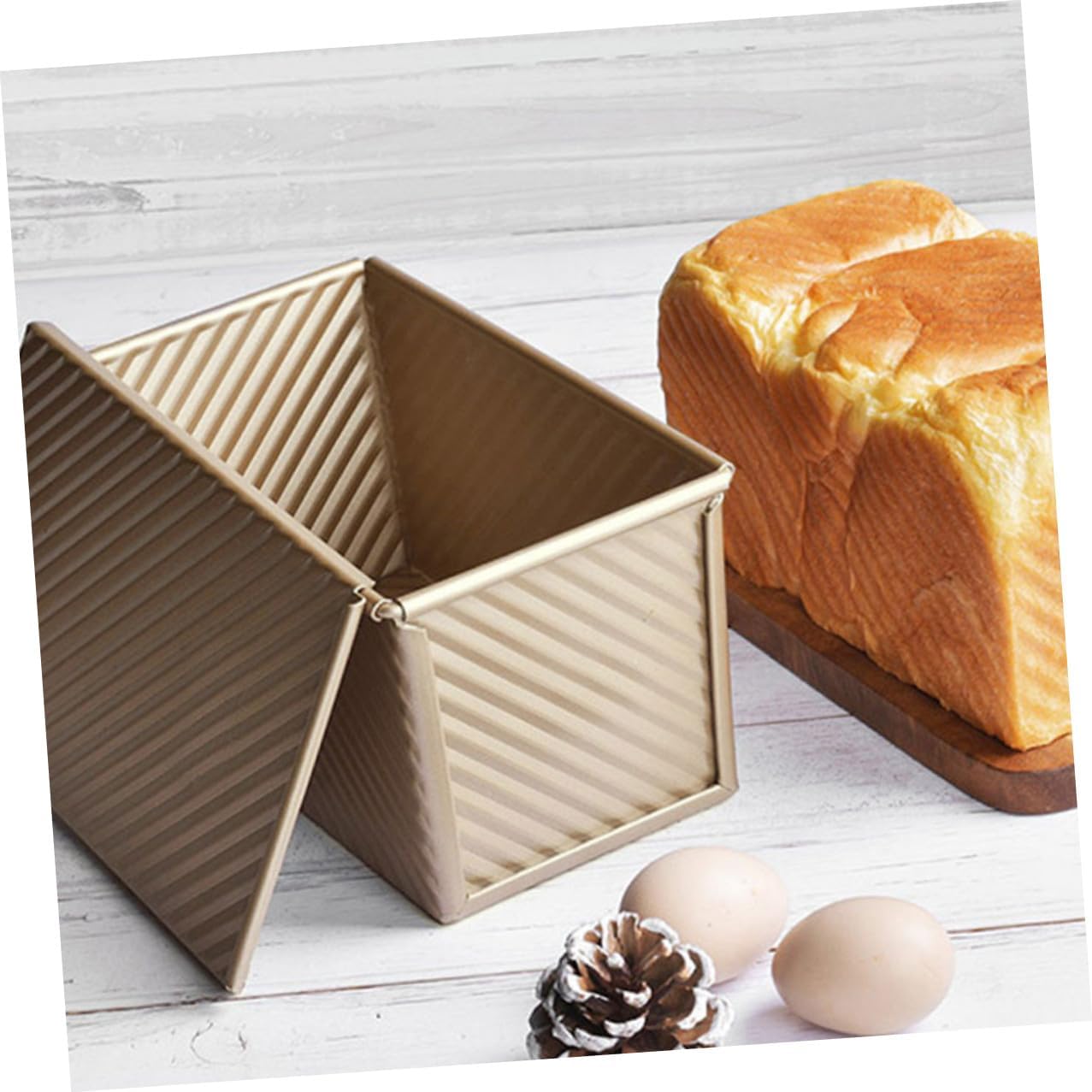 2pcs 450 Gram Nonstick Carbon Steel Toast Baking Mold with Sliding Lid Bread Loaf Pans for Oven Baking Household Bread Making Supplies