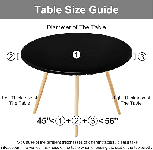 Miniatura 90 de Smiry - Mantel redondo de vinilo ajustable con bordes elásticos y parte trasera de franela, mantel de vinilo impermeable, lavable, diseño enrejado
