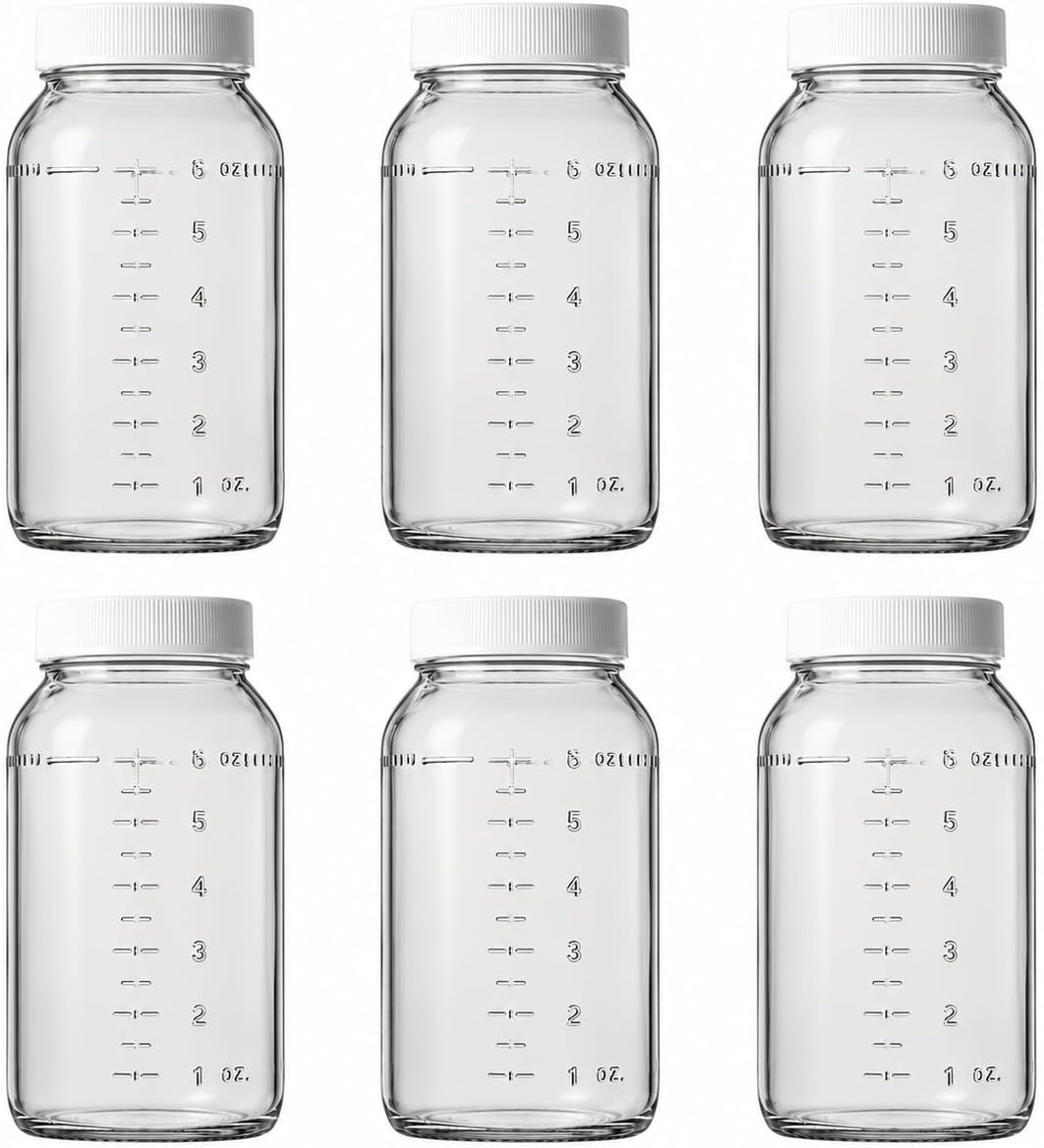Preval Glass Jars, 6 Pack - Replacement Paint, Stain, Touch-Up Storage