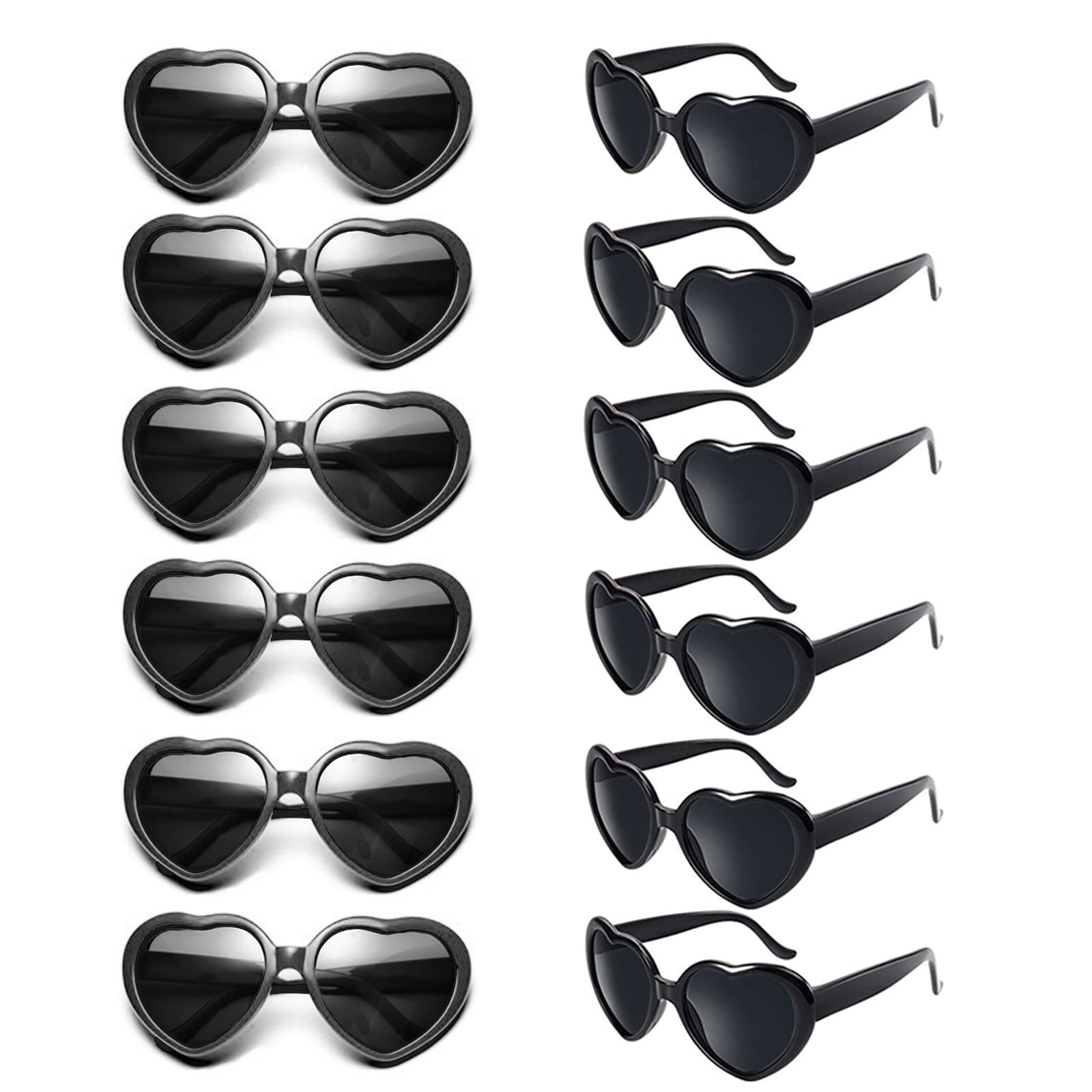 Heart Shaped Sunglasses, 12 Pack, PC Material, UV400 Protection 12 Pairs Instagram Style Heart Party Sunglasses, Candy Color  main image 4