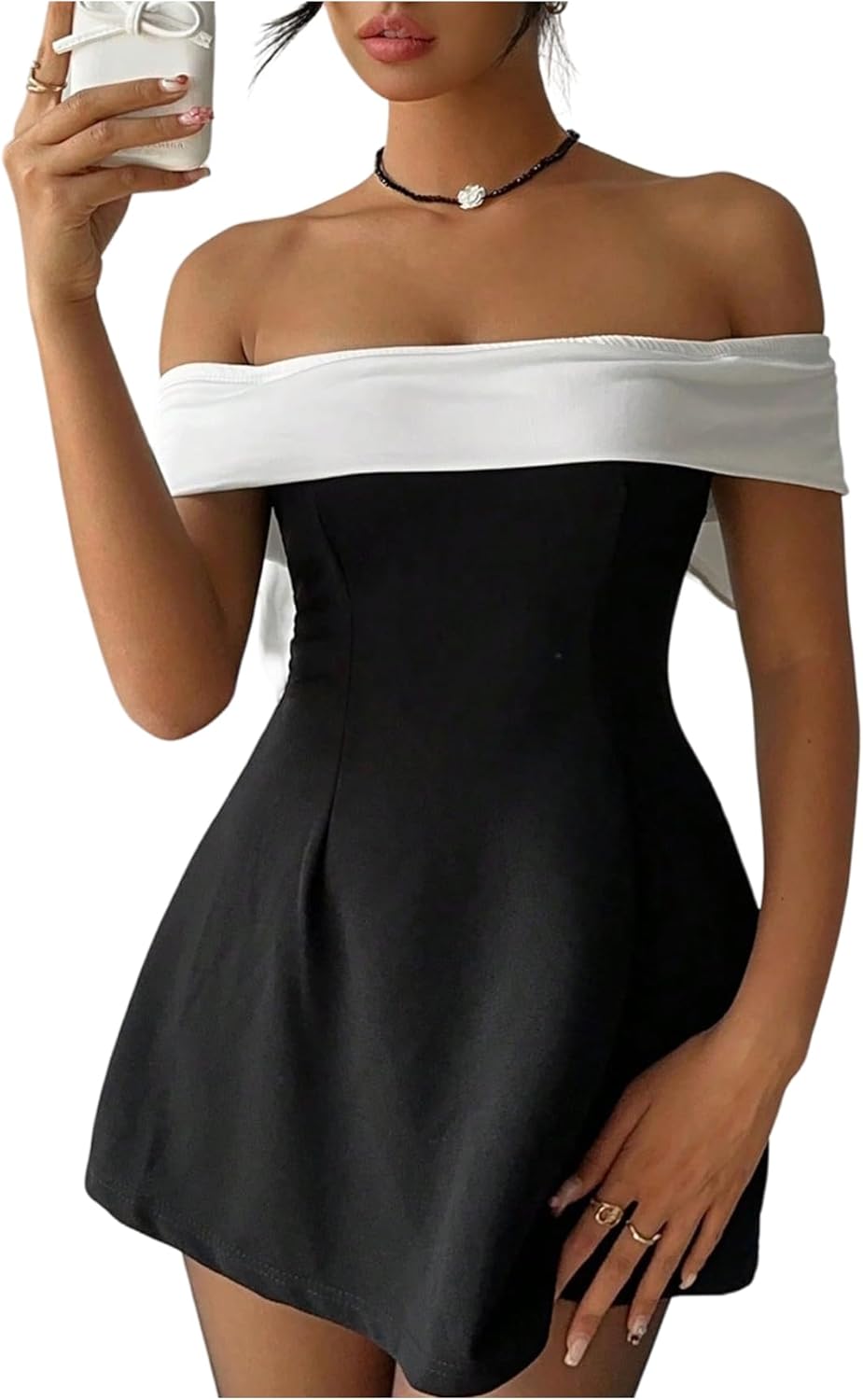 GORGLITTER Women's Off The Shoulder Bodycon Mini Dress Elegant Classy Summer Wedding Guest Cocktail Party Sundresses