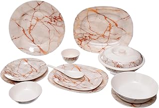 Melamine Elsherif Set 38 Pieces Round Yellow Marble