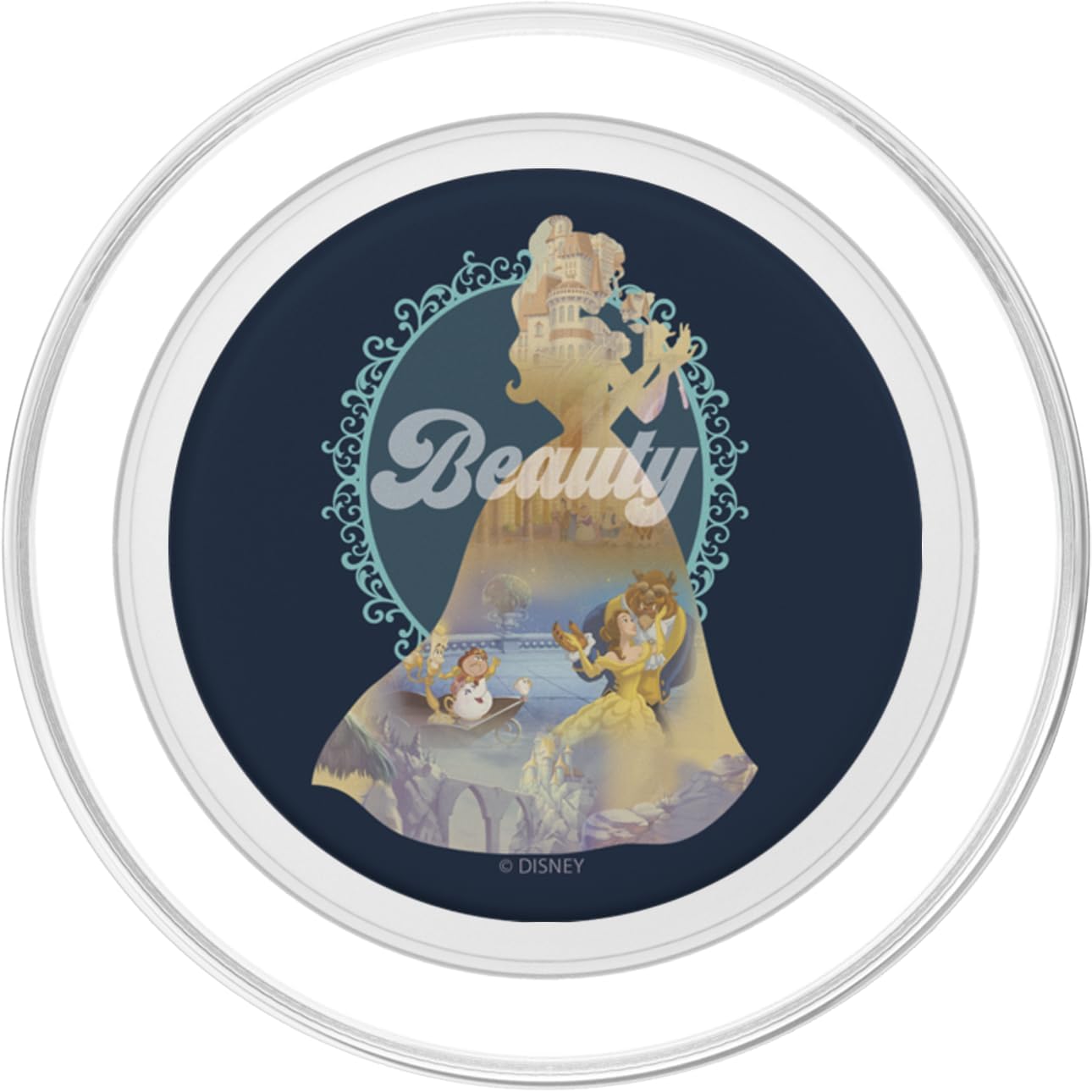 Disney Beauty And The Beast Belle Silhouette Fill PopSockets MagSafe PopGrip for iPhone