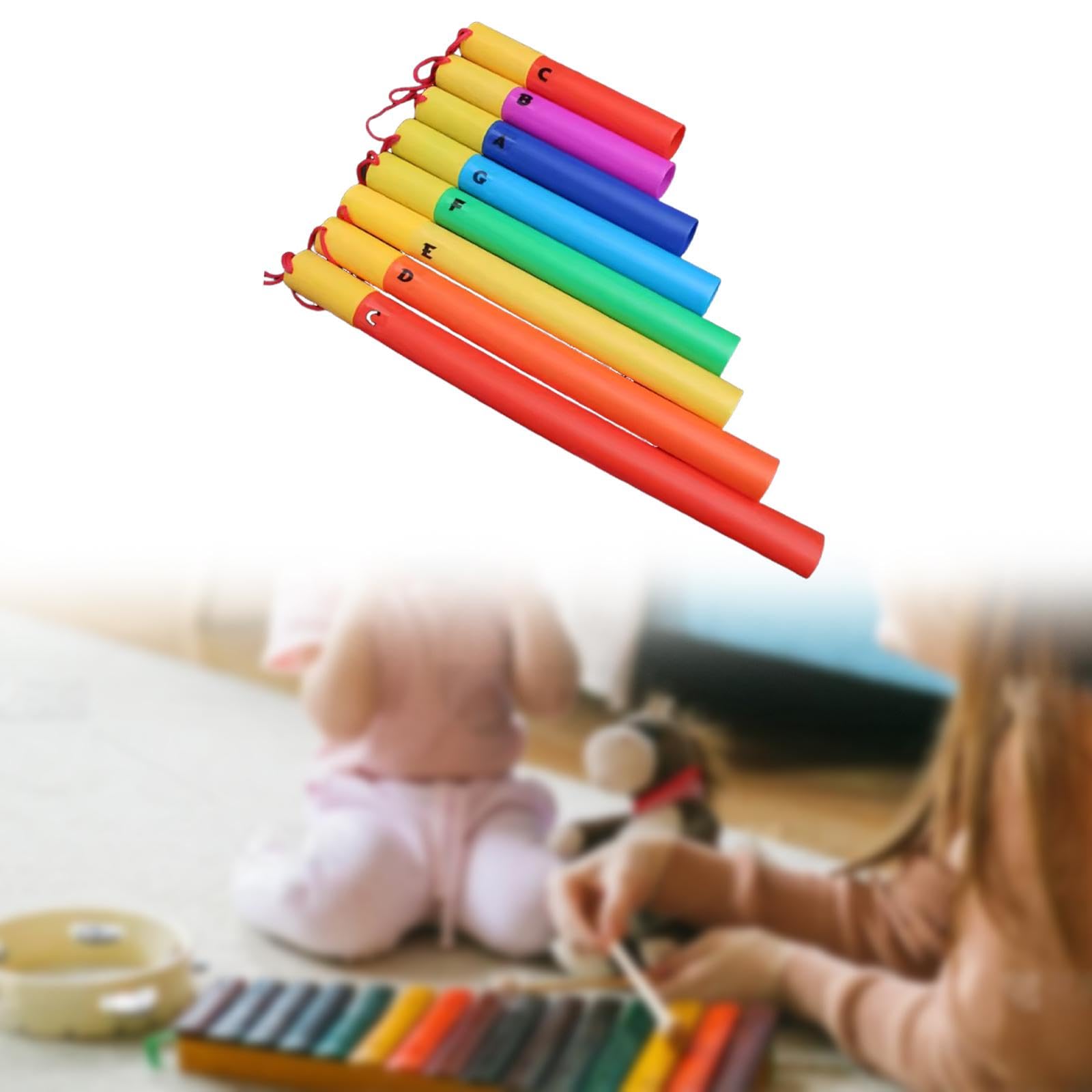 F Fityle Tubi musicali set diatonico di 8 strumenti a percussione colorati per bambini giocattoli strumenti musicali per bambini per bambini, con Corda