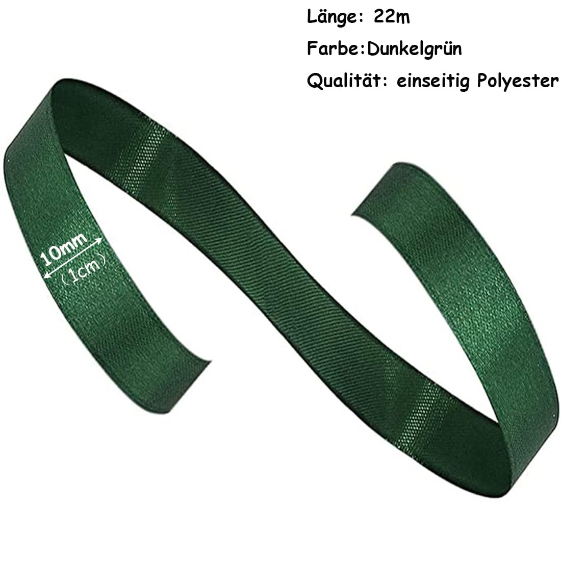 Ruban De Noël Ruban Cadeau Sapin Vert Naturel 15mm 20m