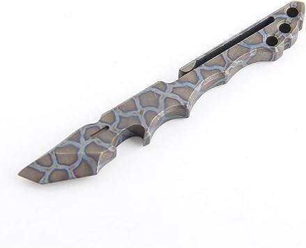 Titanium Crowbar Corkscrew Outdoor Survival EDC Multi-function Tool Crowbar with Pocket Clip by Fanycsburnt titanium blue